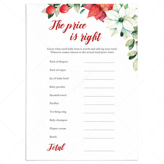 Red And White Baby Shower The Price Is Right Printable by LittleSizzle