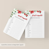 Huge Red and Greenery Baby Shower Games Package