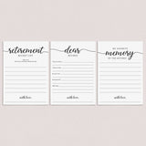 Minimal Calligraphy Retirement Cards Printable by LittleSizzle