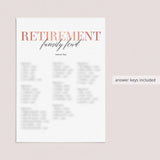 Retirement Party Games for Her Printable