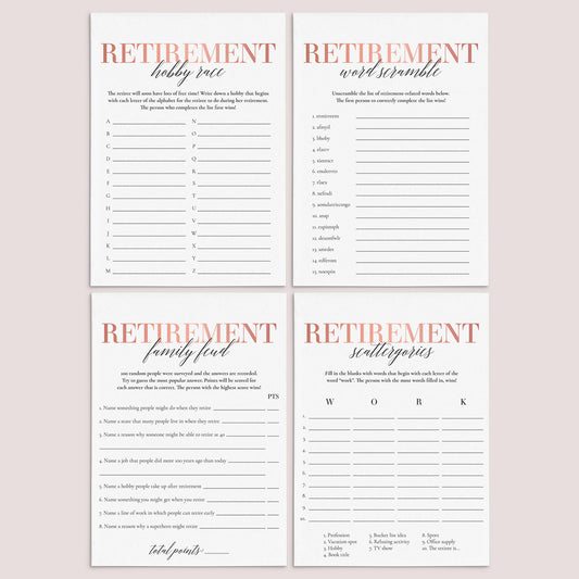 Blush Retirement Party Games for Women Printable by LittleSizzle