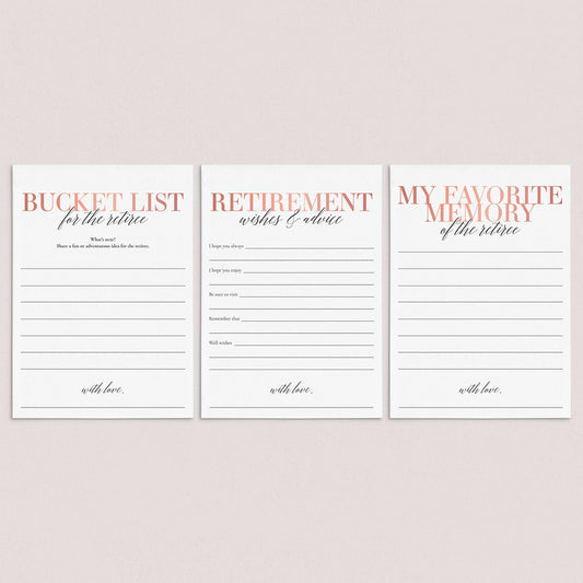 Retirement Wishes and Advice Cards for Women Printable by LittleSizzle