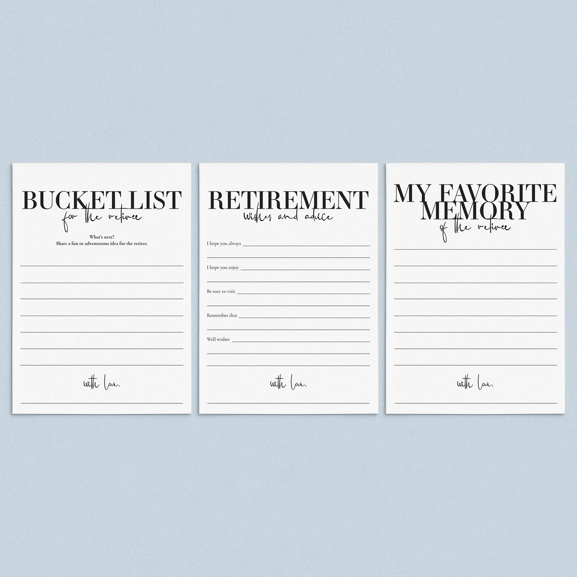 Printable Retirement Party Keepsakes Bundle by LittleSizzle
