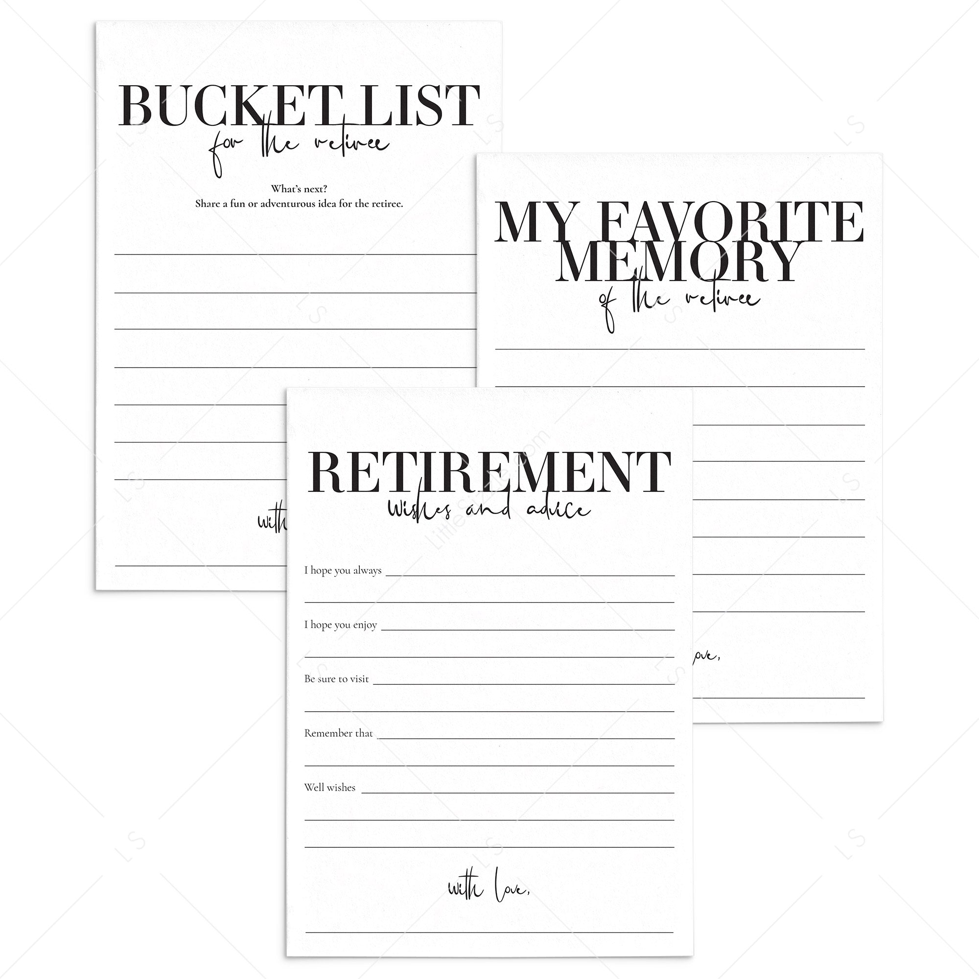 Printable Retirement Party Keepsakes Bundle by LittleSizzle