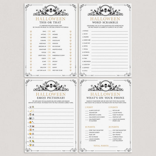 Vintage Theme Halloween Party Games for Adults Instant Download by LittleSizzle