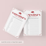 Kids Valentine's Day Game Printable Word Scramble