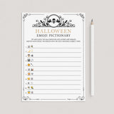 Halloween Emoji Pictionary Printable Vintage Black & Gold by LittleSizzle