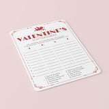 Valentines Game with Cupid Printable Scattergories