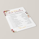Movie Love Songs Matching Game Printable