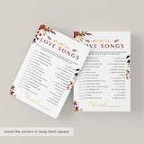 Movie Love Songs Matching Game Printable