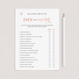 Ever or Never Rose Gold Bachelorette Game by LittleSizzle