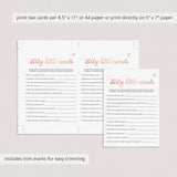 Brides Dirty Little Secrets Game Printable Rose Gold