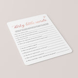 Brides Dirty Little Secrets Game Printable Rose Gold