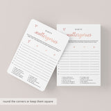 Rose Gold Hen Party Game Scattergories Printable