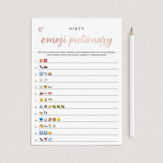 Emoji Bachelorette Game Rose Gold Instant Download by LittleSizzle