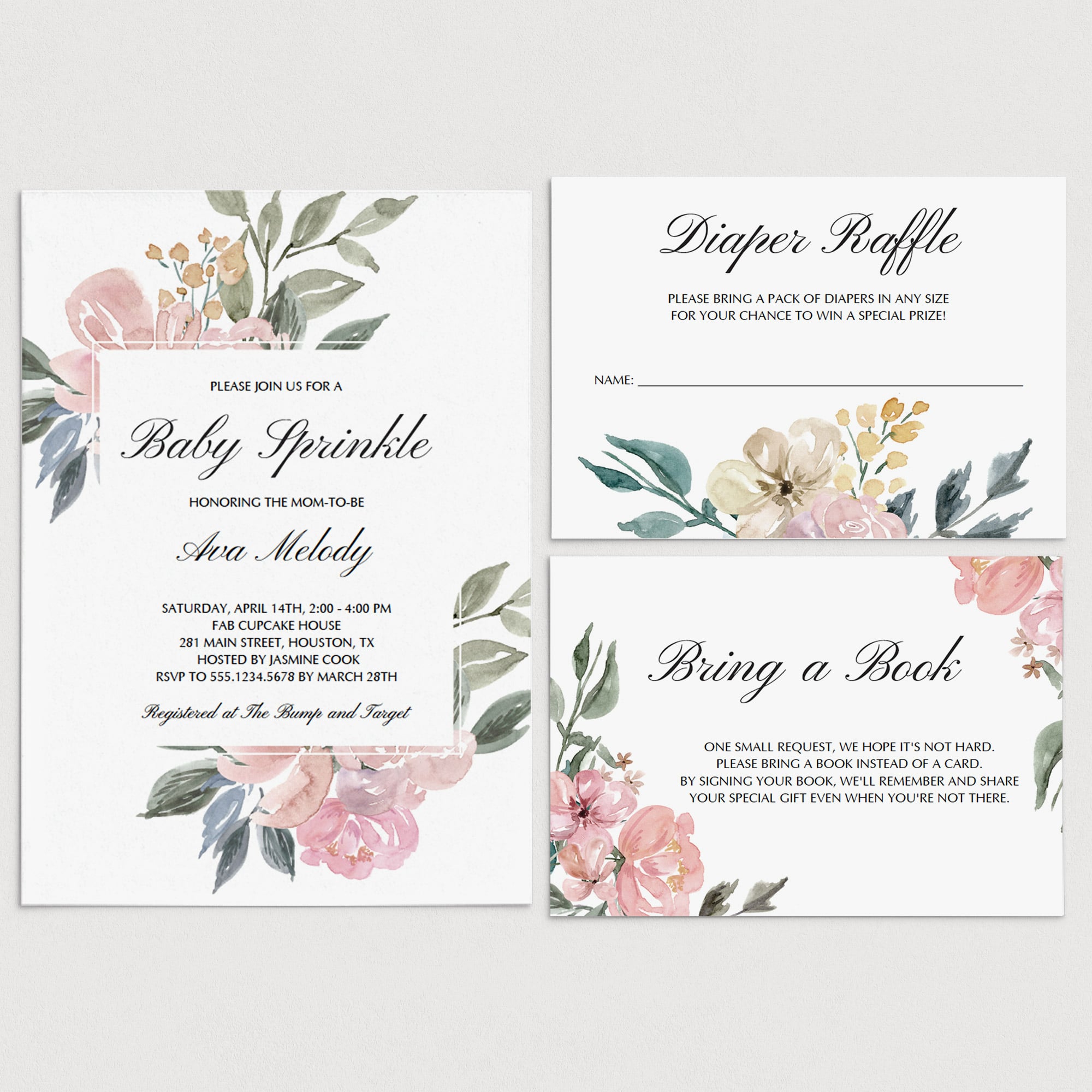 Whimsical Baby Sprinkle Invitation Suite Templates by LittleSizzle