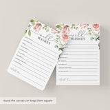 Printable Well Wishes Cards with Blush Roses