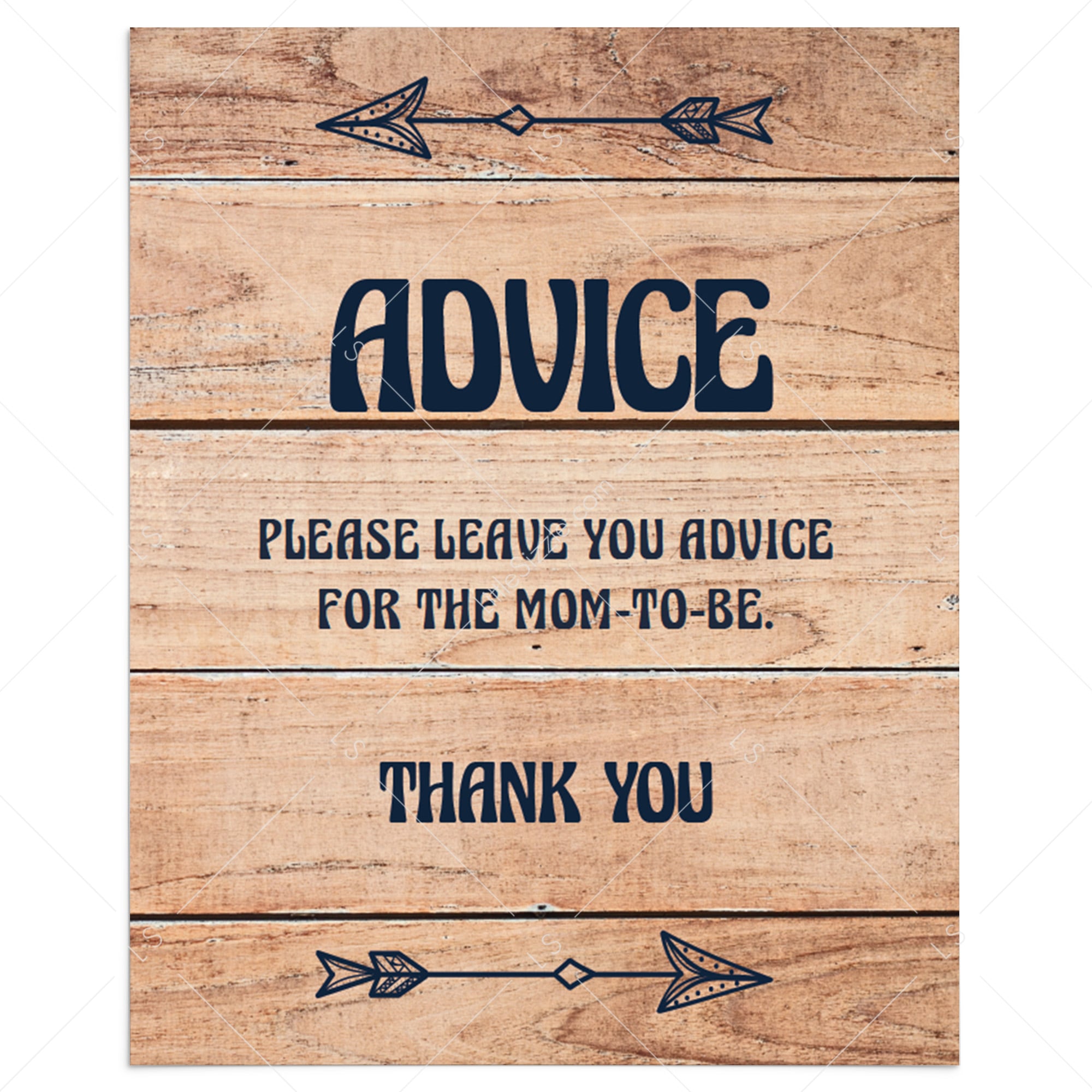 Forest shower baby advice sign printable by LittleSizzle
