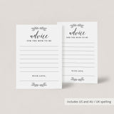 Rustic Minimalist Baby Shower Advice Cards Printable