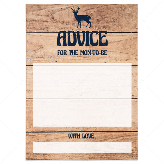 Deer baby shower advice for new mom printable by LittleSizzle