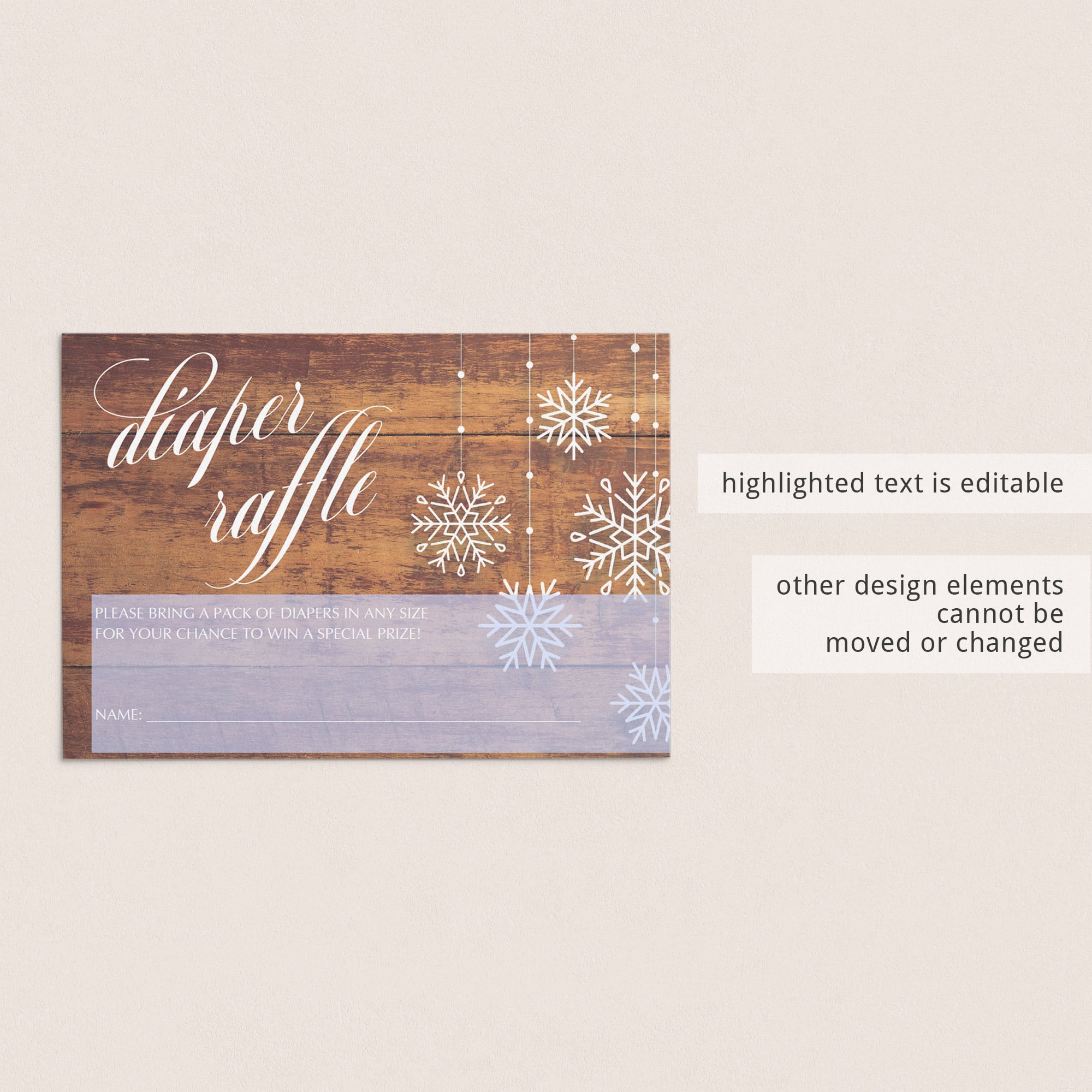 Winter baby shower diaper raffle tickets by LittleSizzle