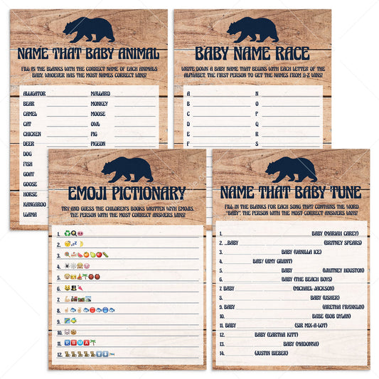 Woodland baby shower games bundle by LittleSizzle