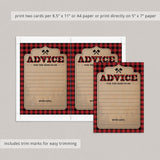 Printable Advice cards for Baby Shower Woodland