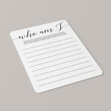 Who am I baby shower game by LittleSizzle