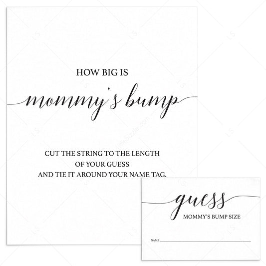How Big Is Mommy's Bump Game Simple Baby Shower Printable by LittleSizzle
