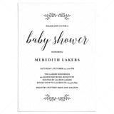 Minimal Baby Shower Invitation Template Instant Download by LittleSizzle
