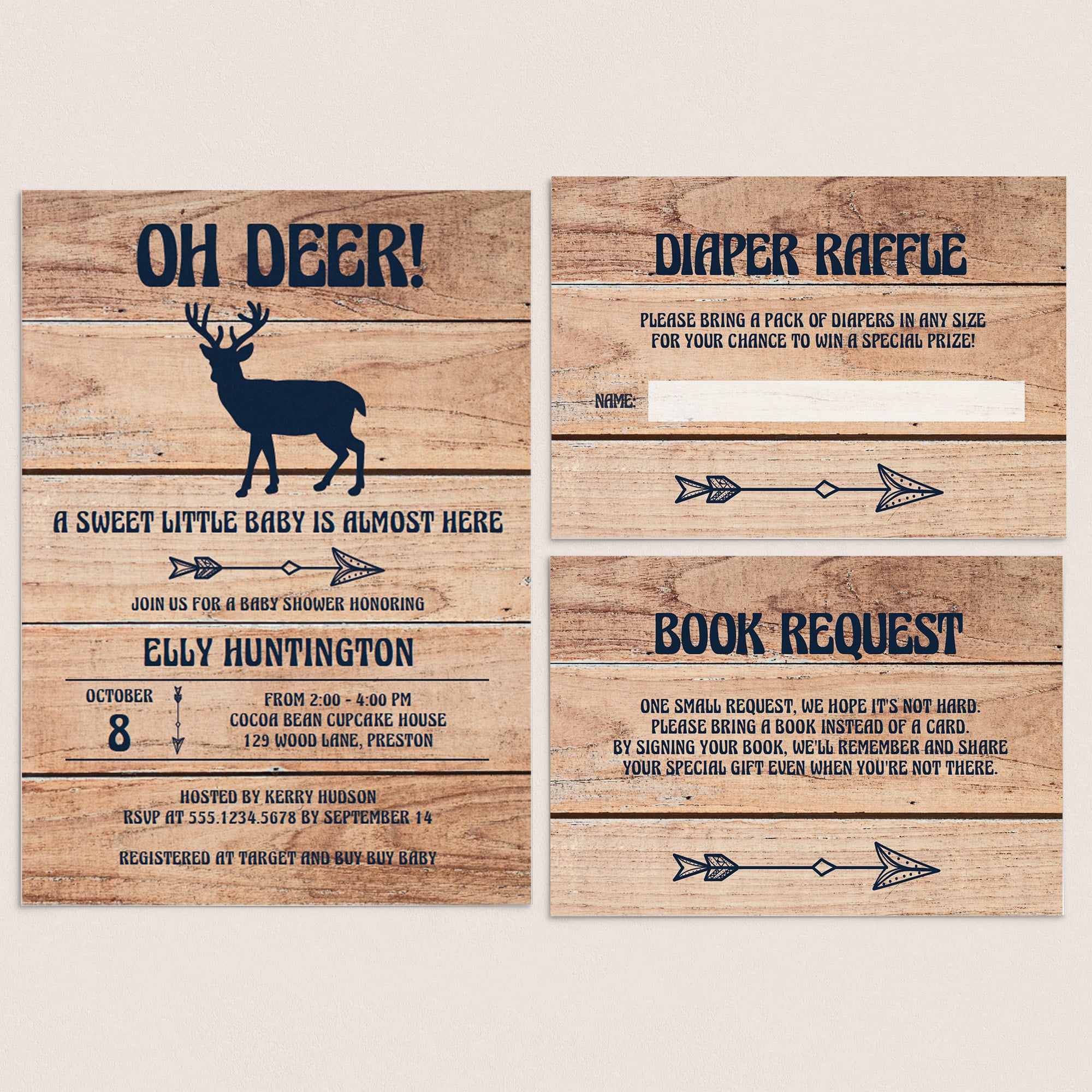 Woodland baby shower invitation templates by LittleSizzle