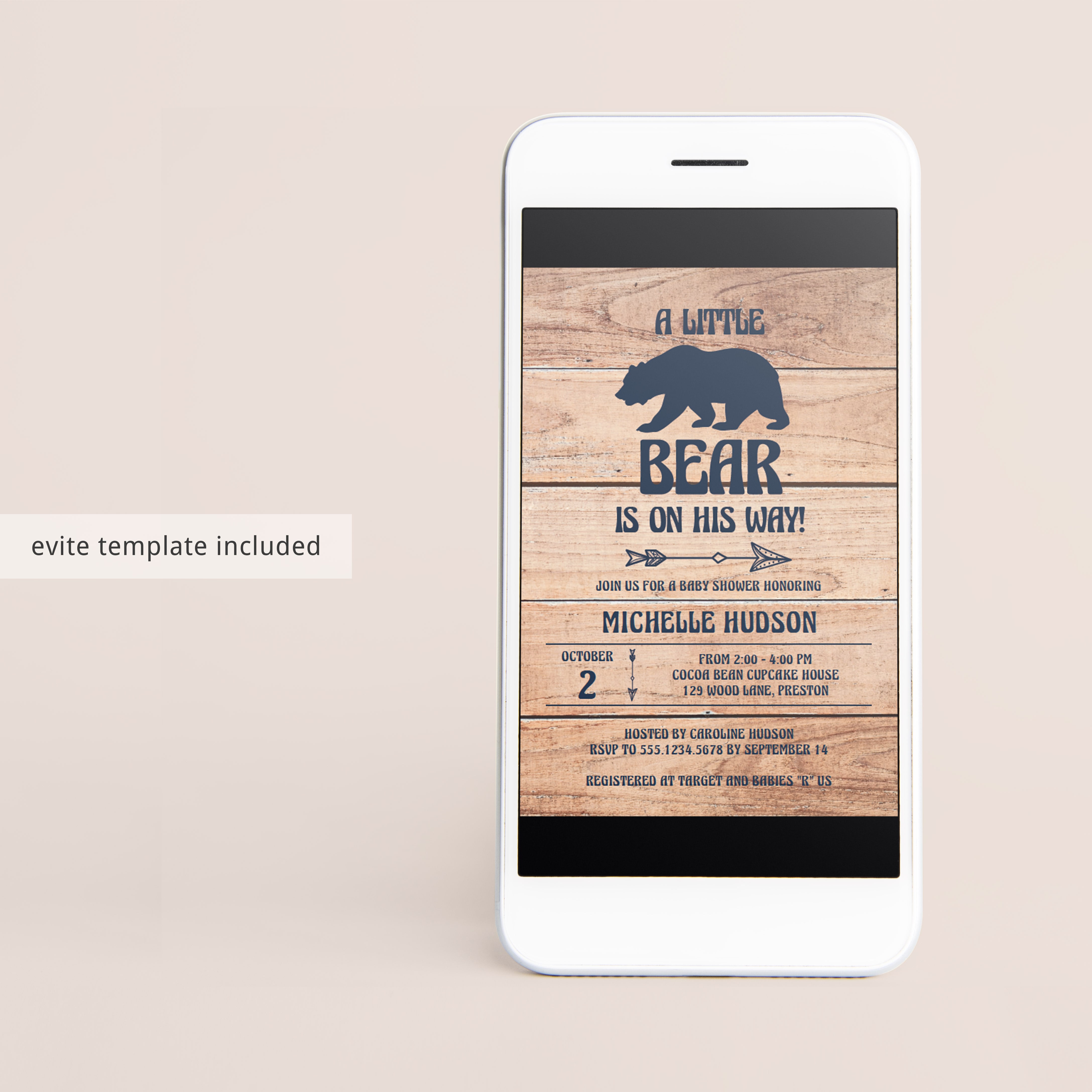 Editable baby shower evite for boy by LittleSizzle