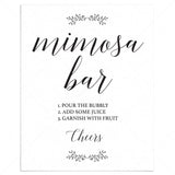 Black and White Mimosa Bar Sign Printable by LittleSizzle