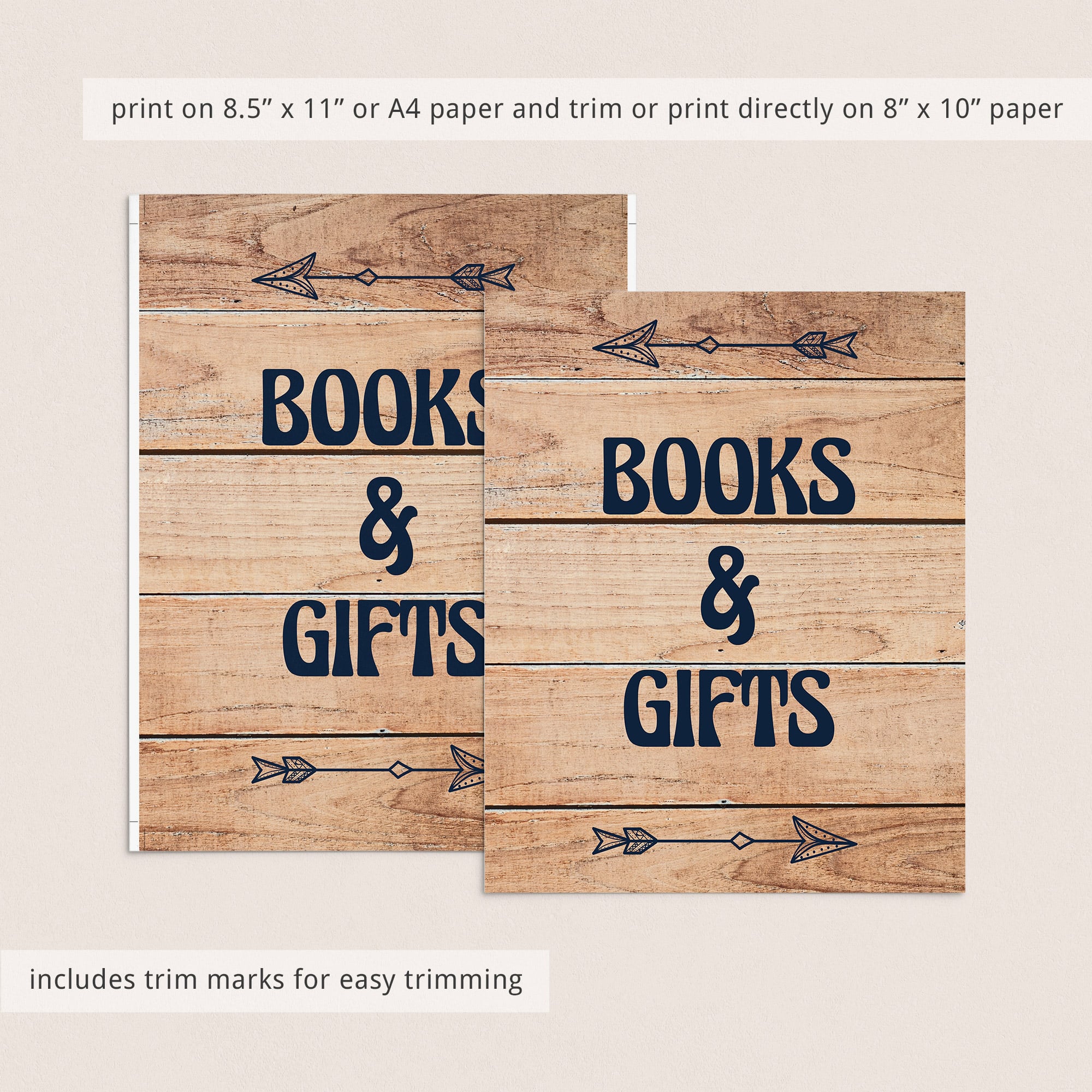 Books and gifts table decor for rustic baby shower download by LittleSizzle