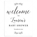 Elegant Black and White Baby Shower Welcome Sign Template by LittleSizzle