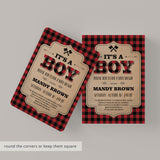 Winter Baby Shower Invitation rustic themed