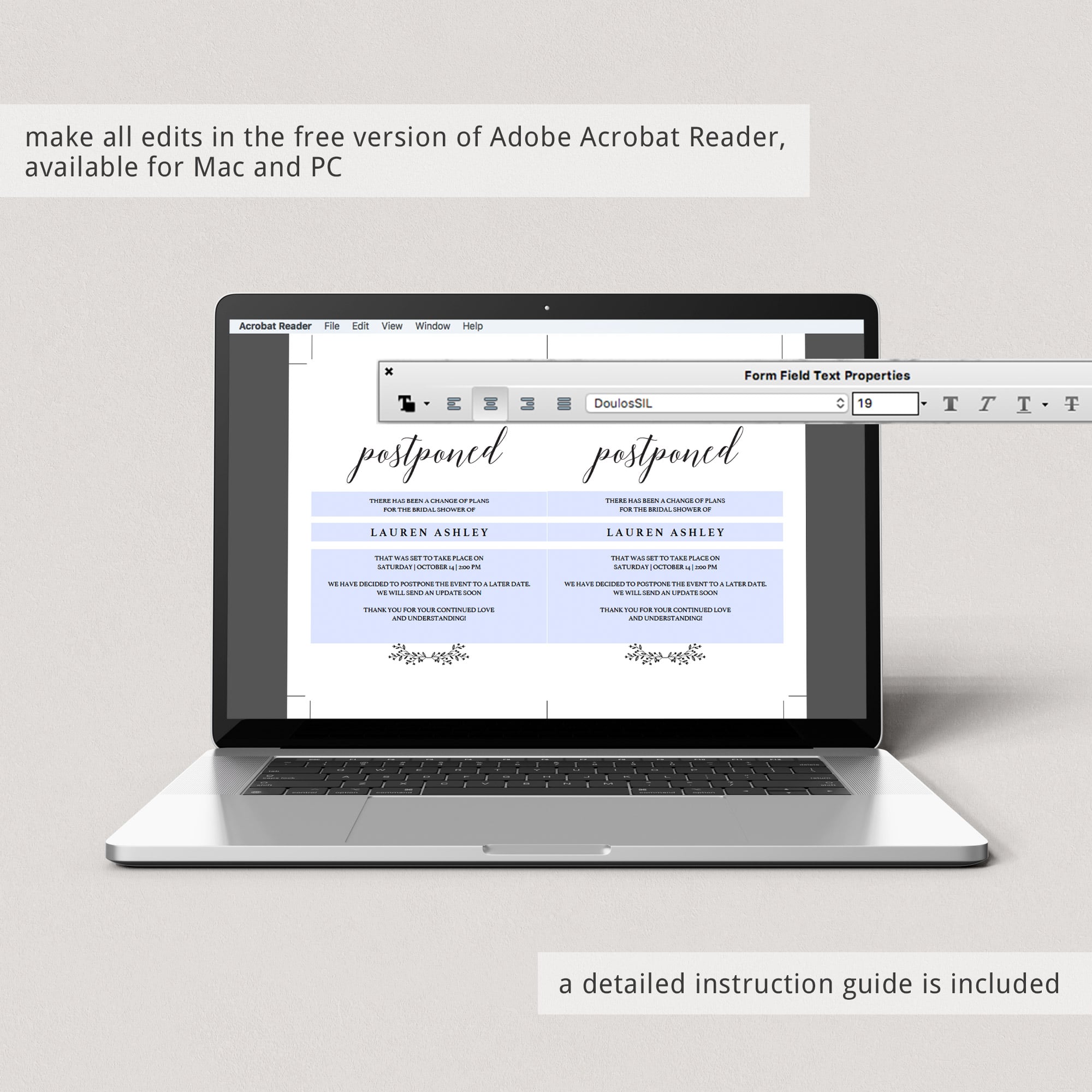 Change the date card editable template by LittleSizzle