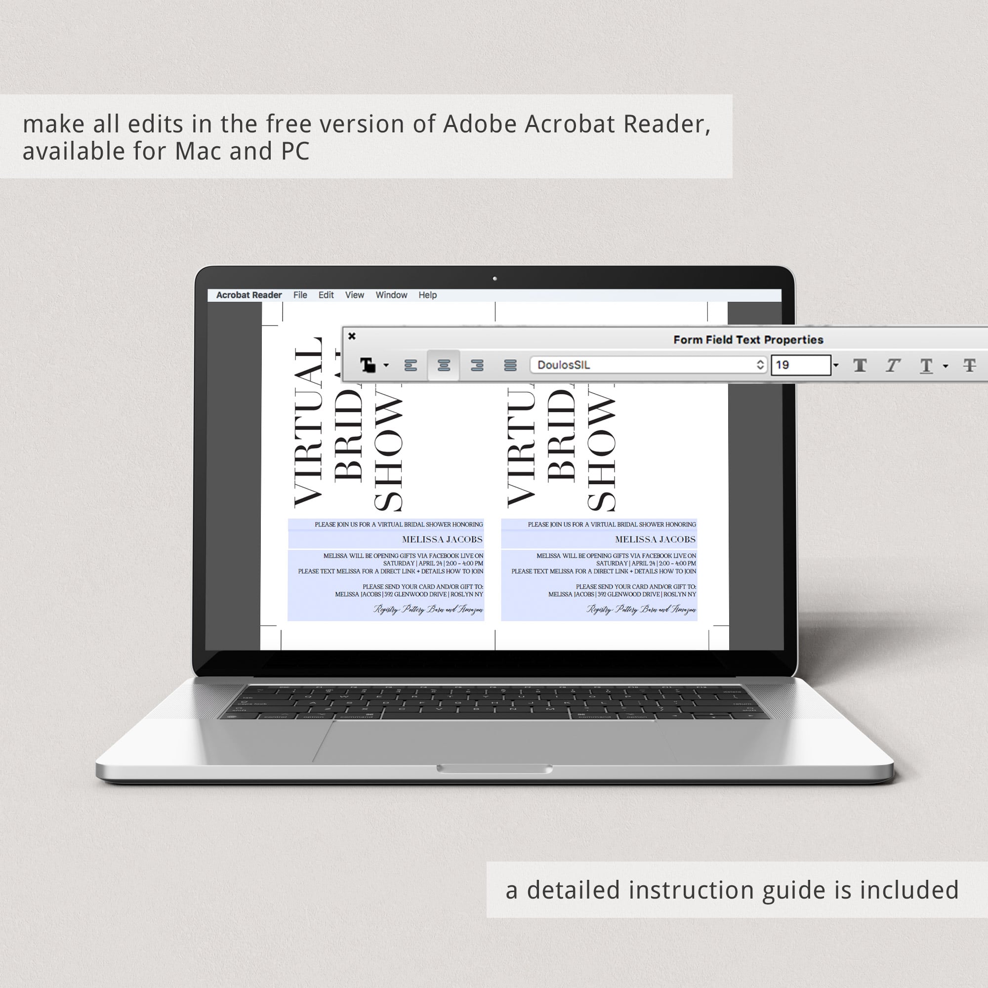 Minimal bridal shower invitation template by LittleSizzle