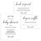 Black and White Baby Shower Invitation Set Template by LittleSizzle