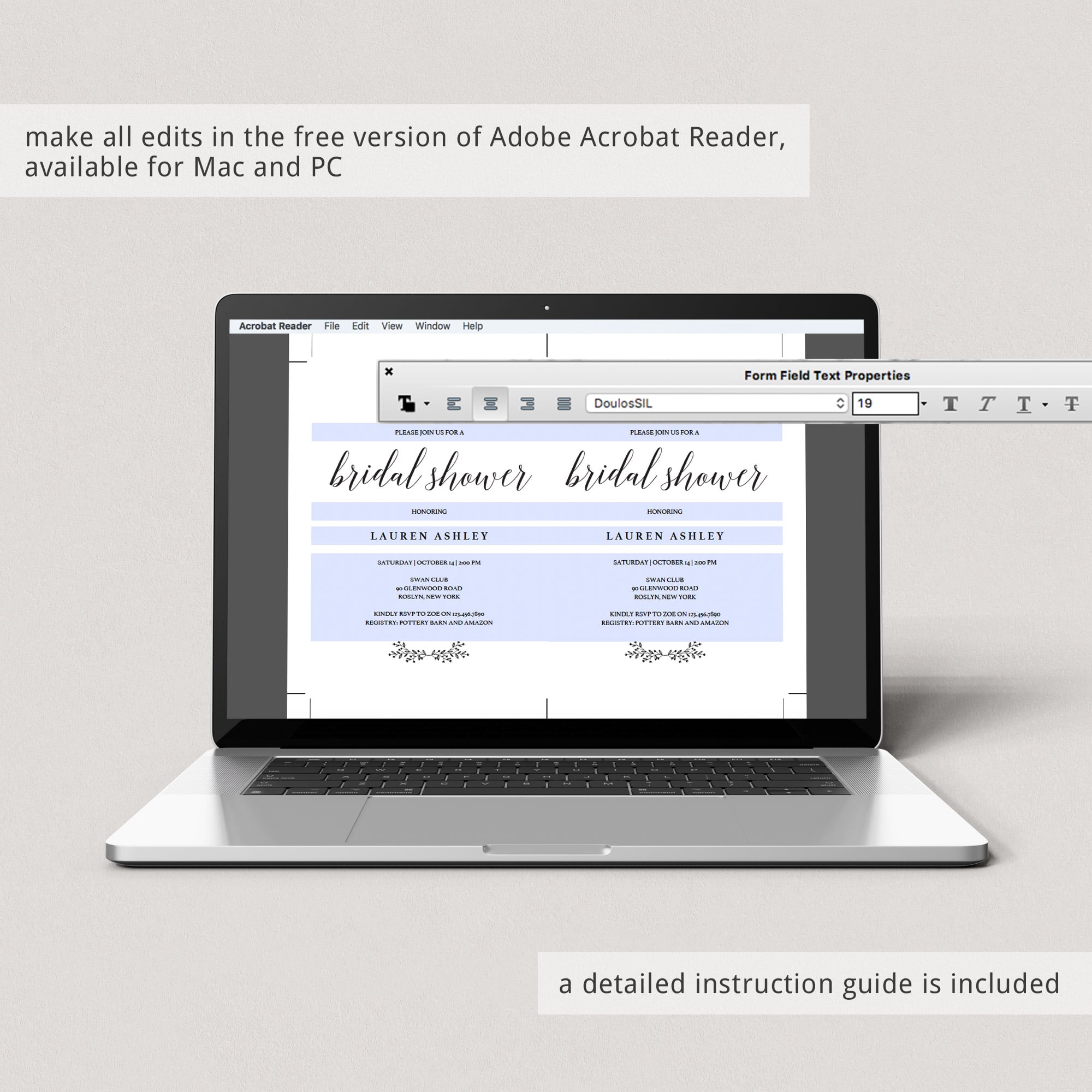 Digital bridal shower invitation template by LittleSizzle