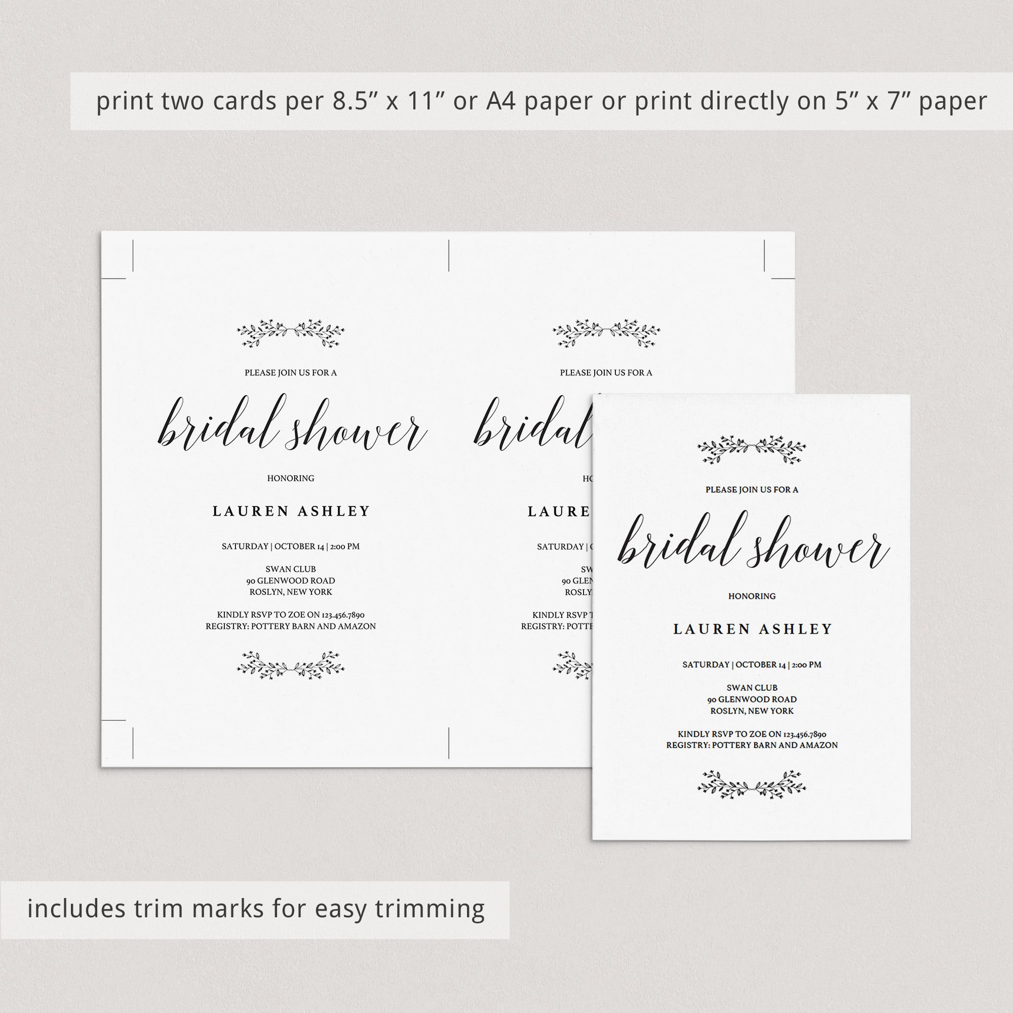 Simple bridal shower invitation by LittleSizzle