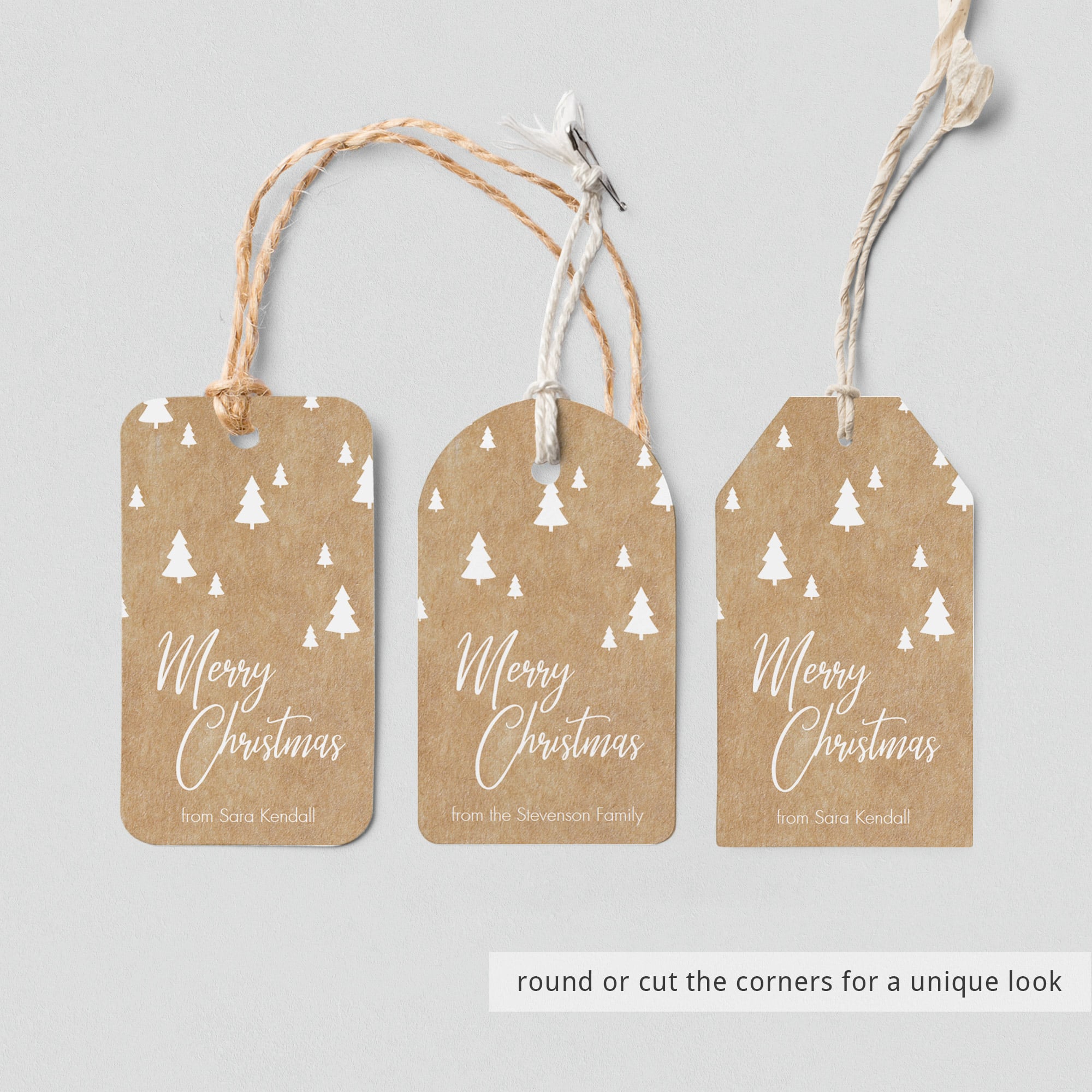 Editable christmas tags rustic kraft by LittleSizzle