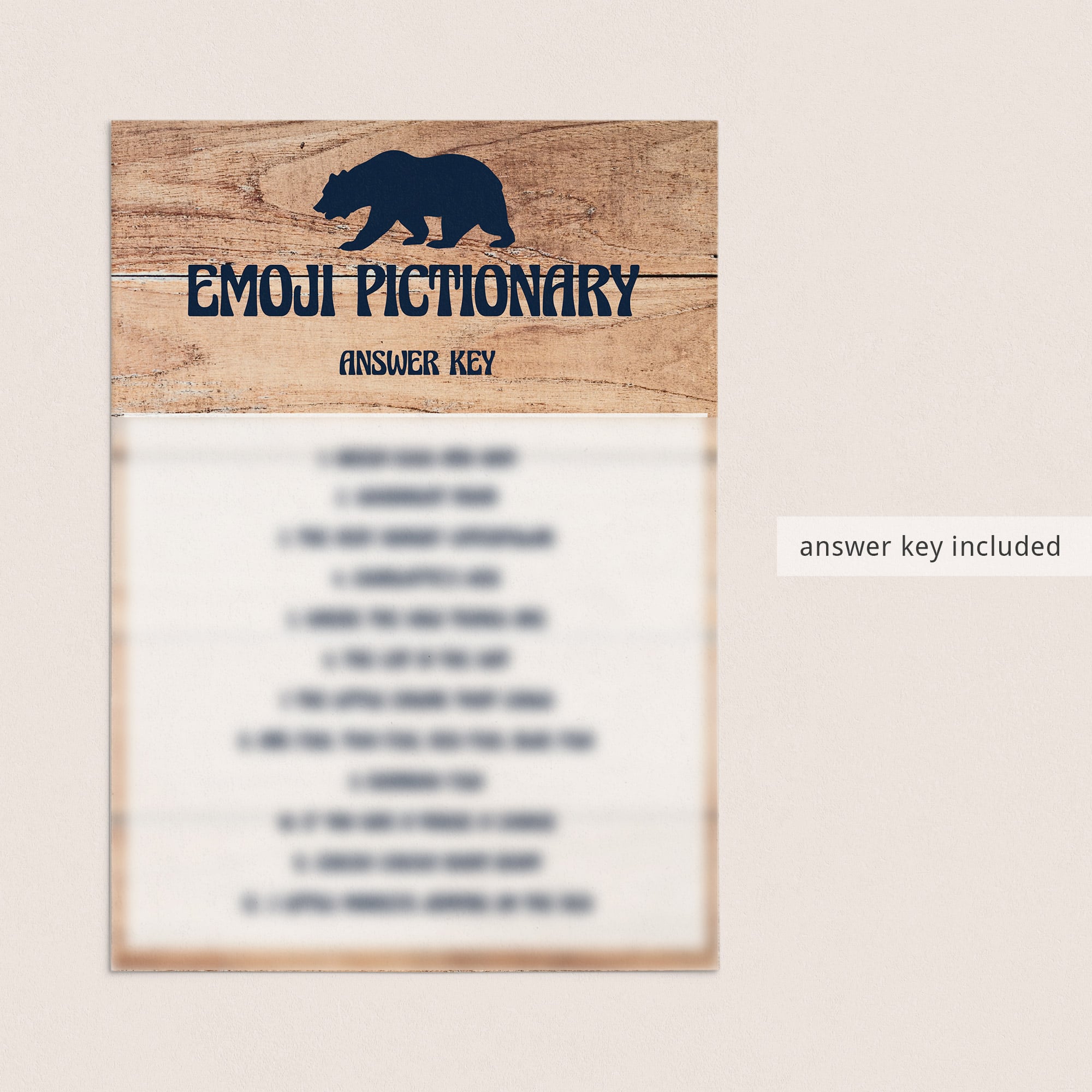 Woodland baby shower emoji pictionary game by LittleSizzle