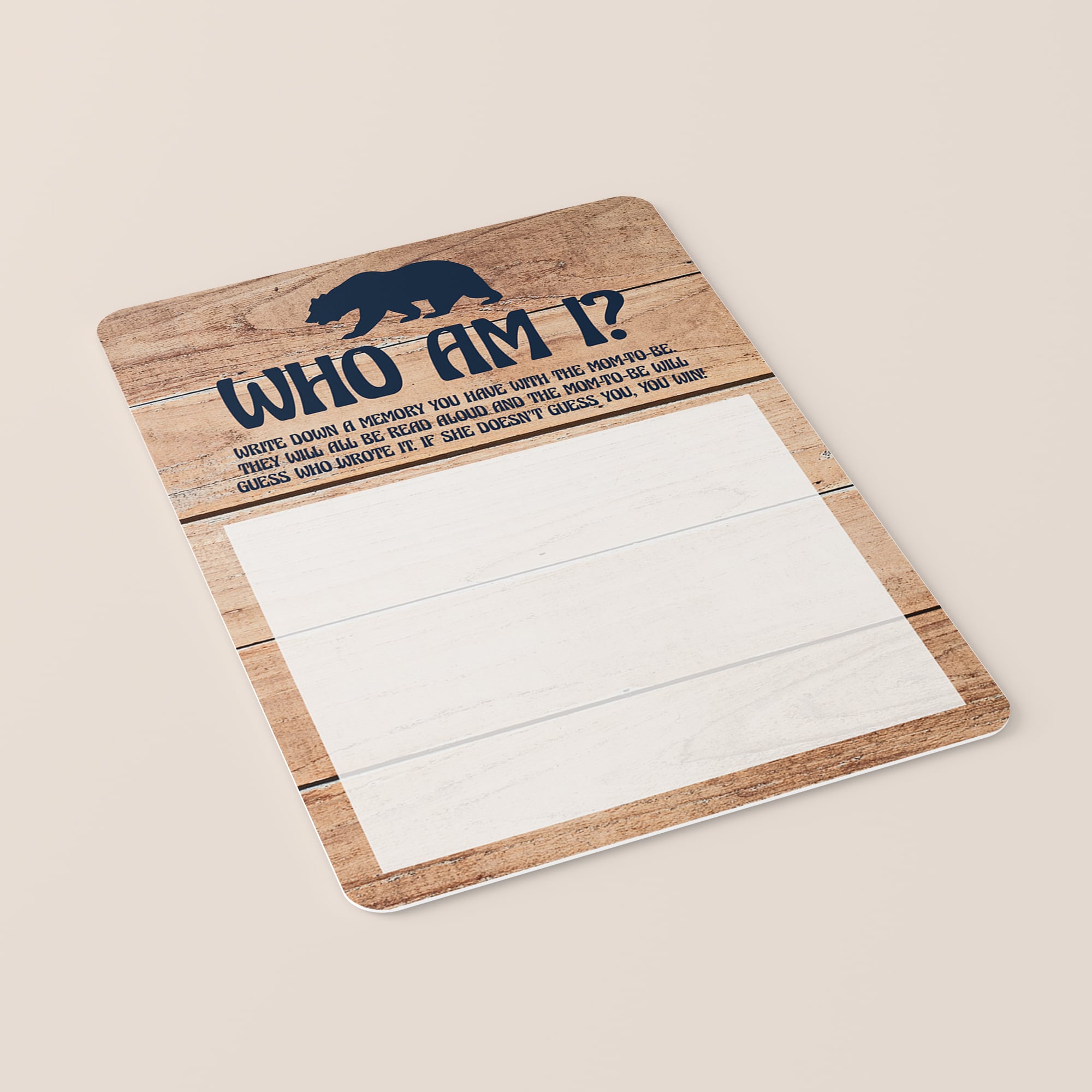 Wood theme baby shower games by LittleSizzle