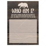 Woodland baby shower Who am I game printable by LittleSizzle
