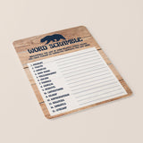 Rustic Baby Shower Word Scramble Game