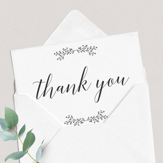 Elegant Thank You Cards Printable by LittleSizzle