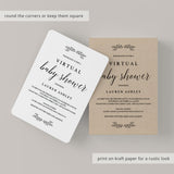Black and white virtual baby shower invitation by LittleSizzle