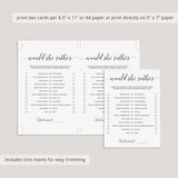 Would your rather printable game by LittleSizzle
