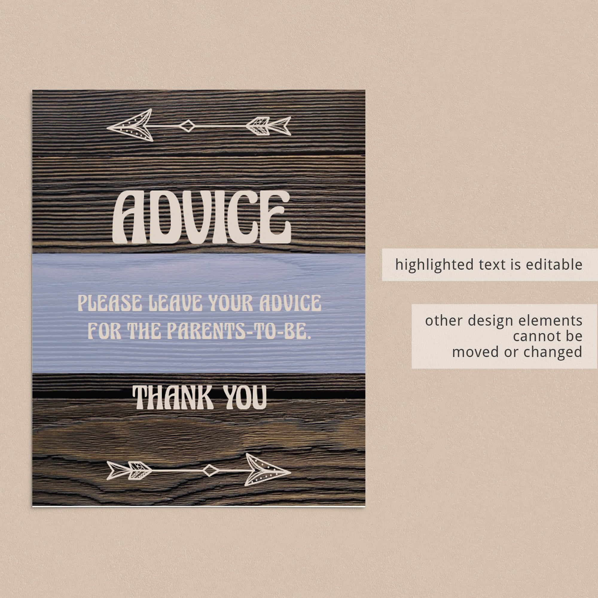 Baby advice sign for boy baby shower by LittleSizzle
